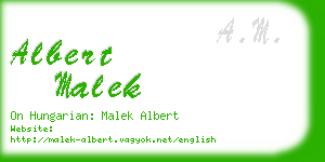 albert malek business card